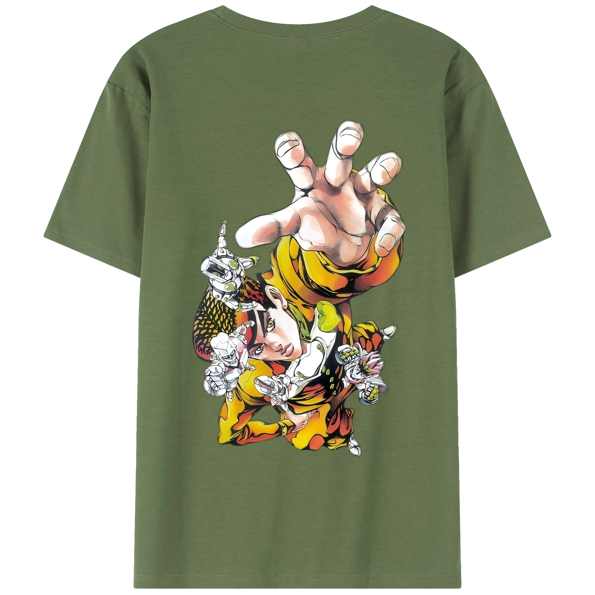 （画像用） ジョジョの奇妙な冒険 ひがしかた じょうすけ JoJo's Bizarre Adventure Higashikata Josuke 綿100％ メンズ半袖Tシャツ（バックプリント） 通気性